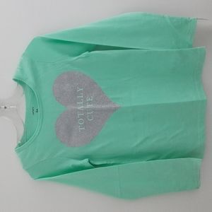 Carters totally cute mint color long sleeve cotton girls t-shirt 6X